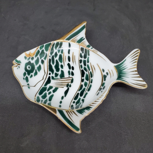 Vintage Lefton Striped Fish Trinket Dish AJ170 - Picture 3 of 9